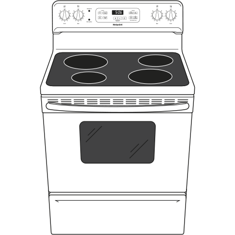 30" Free-Standing Electric Range RB560DHWW, product image 8 of 9