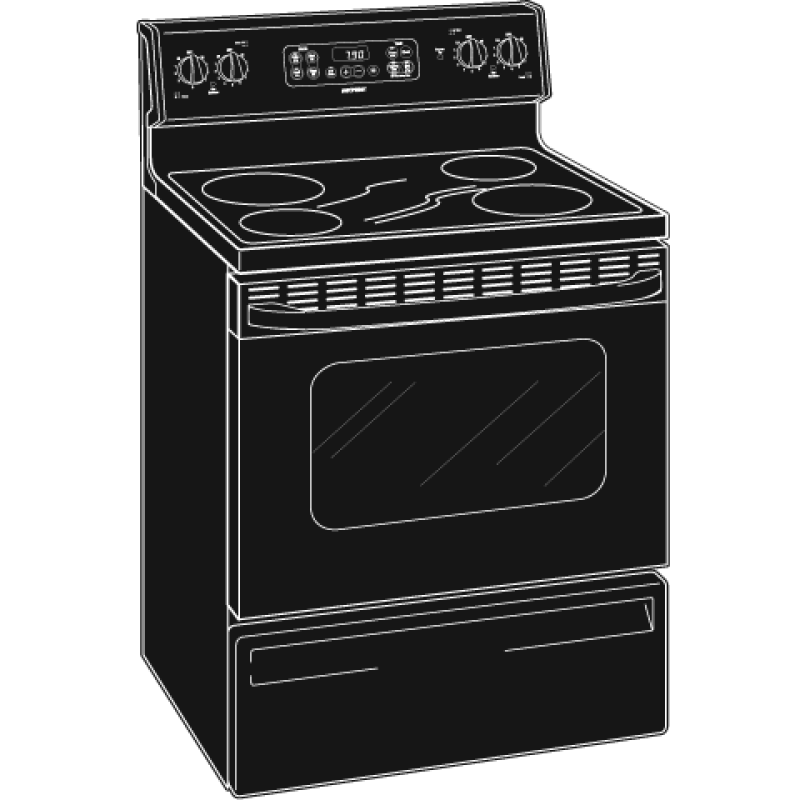 30" Free-Standing Electric Range RB790BKBB, product image 2 of 3