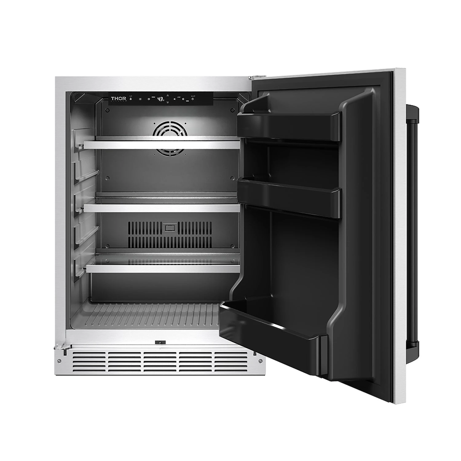 Gordon Ramsay Collection 24 Inch Outdoor Undercounter Beverage Cooler In Stainless Steel/black RBC24SSDBLK