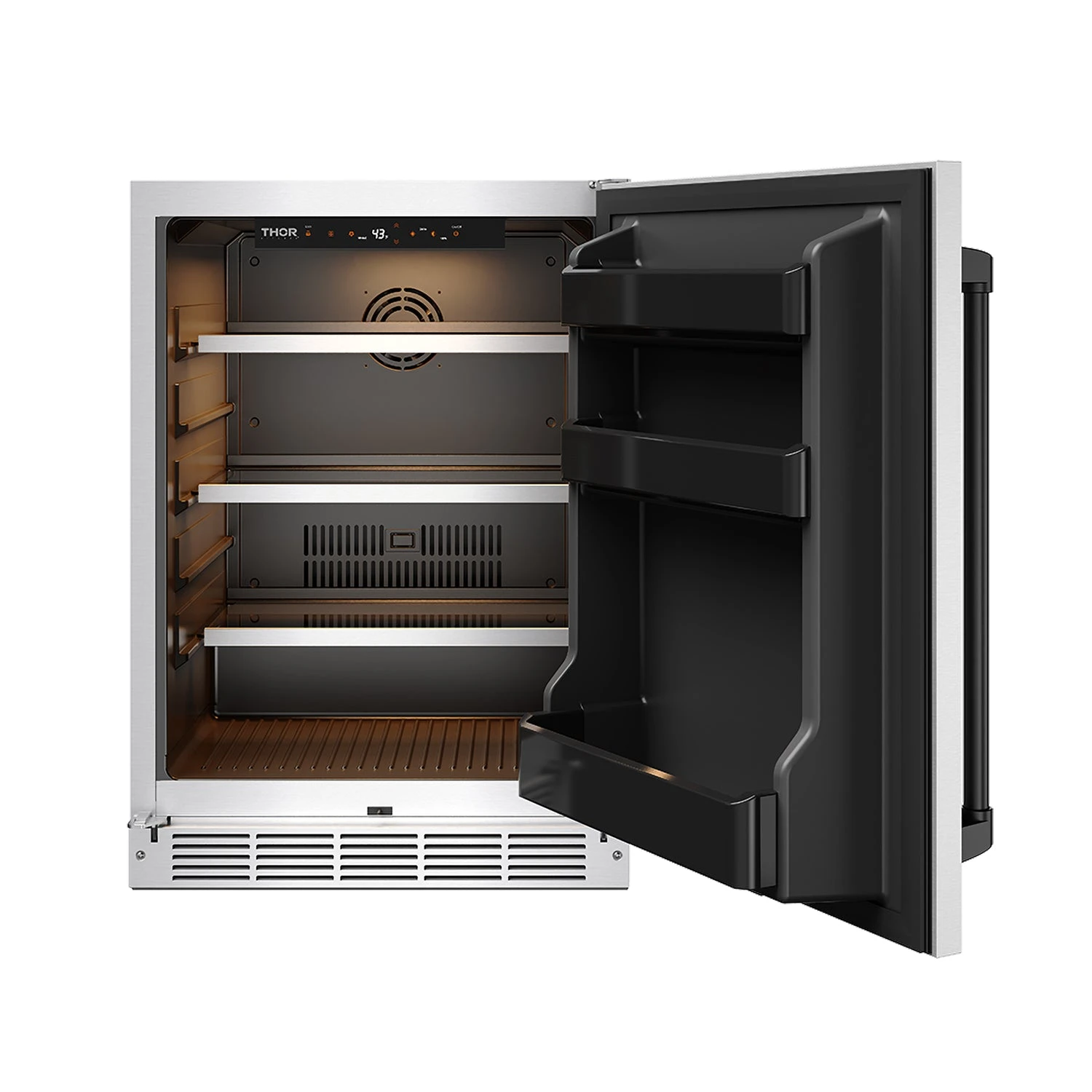 Gordon Ramsay Collection 24 Inch Outdoor Undercounter Beverage Cooler In Stainless Steel/black RBC24SSDBLK