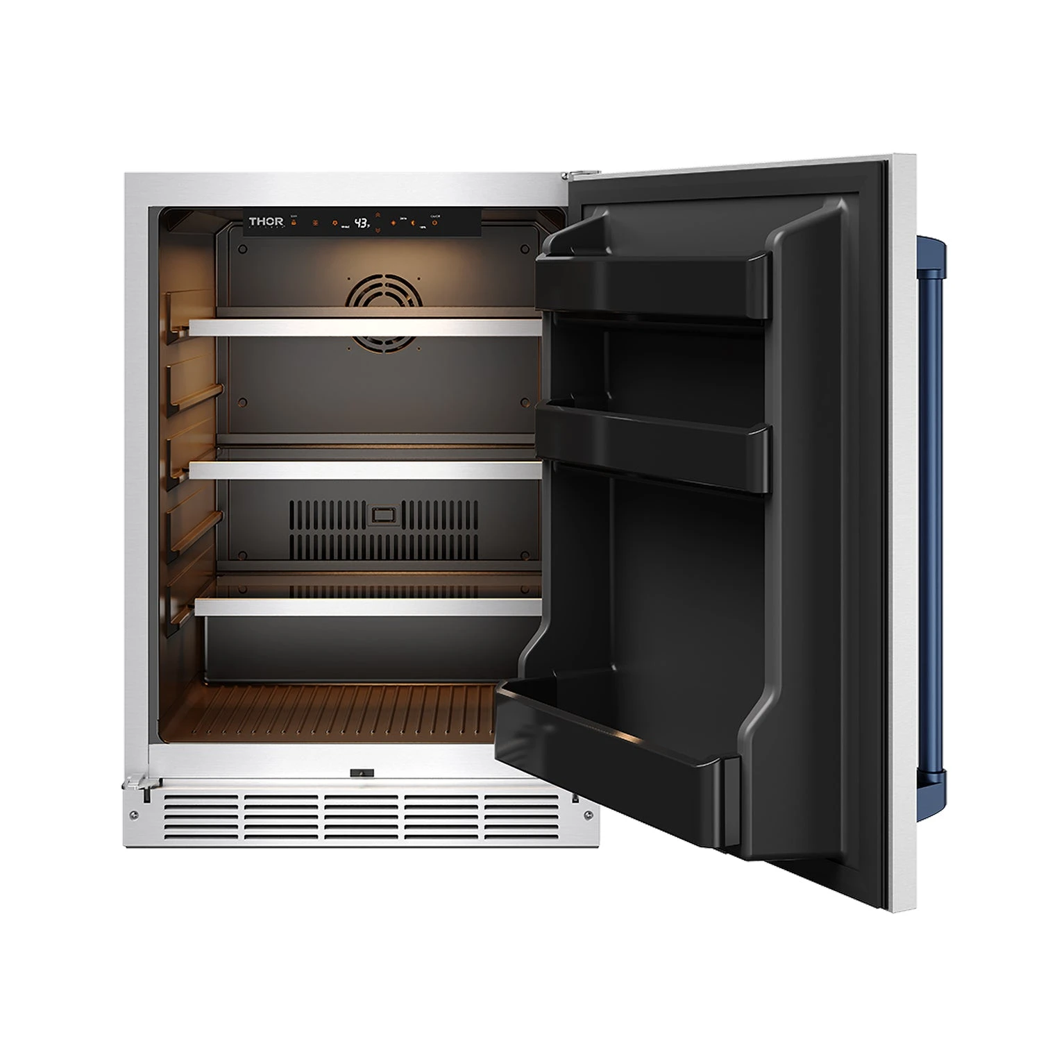 Gordon Ramsay Collection 24 Inch Outdoor Undercounter Beverage Cooler In Stainless Steel/blue RBC24SSDBLU