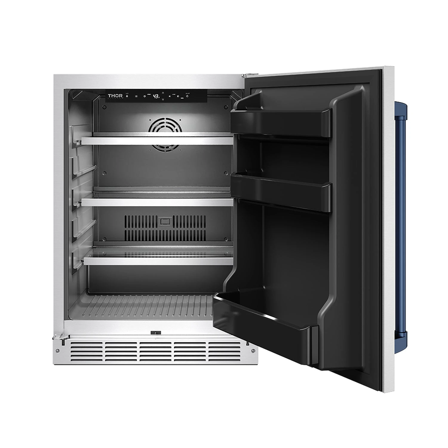 Gordon Ramsay Collection 24 Inch Outdoor Undercounter Beverage Cooler In Stainless Steel/blue RBC24SSDBLU