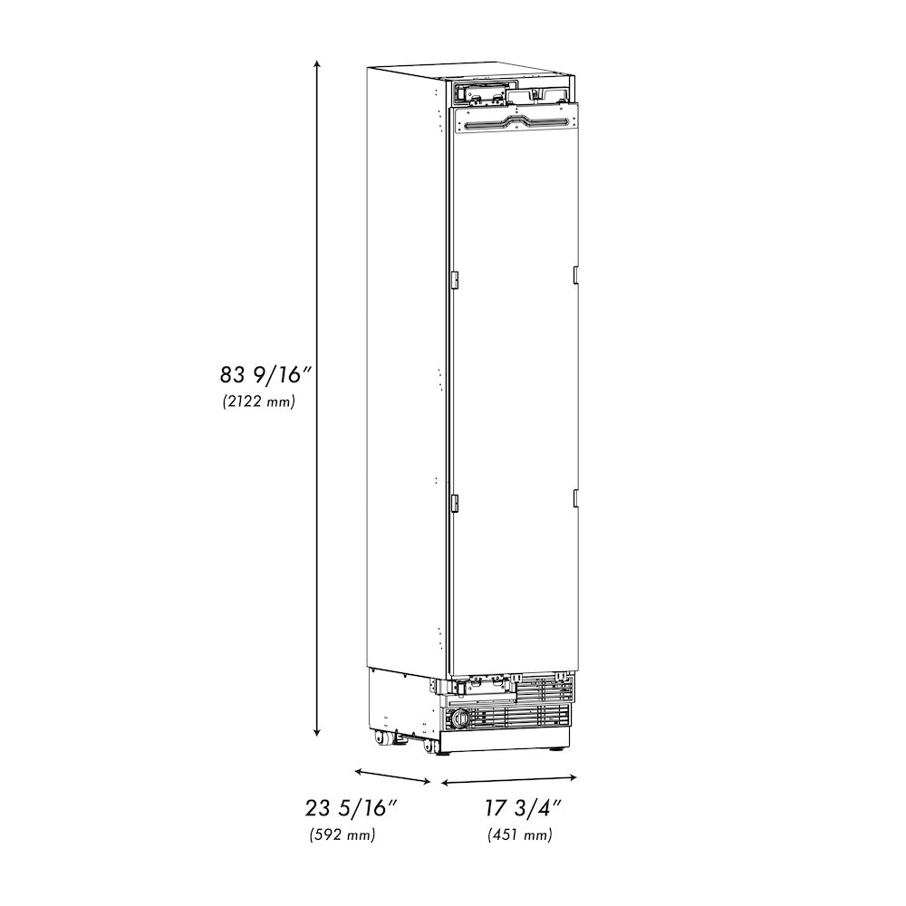 Autograph Edition 18 In. 8.6 Cu. Ft. Panel Ready Right Hinge Column Freezer With Graphite Gray Interior And Champagne Bronze Accents RBCFVRZ18CB