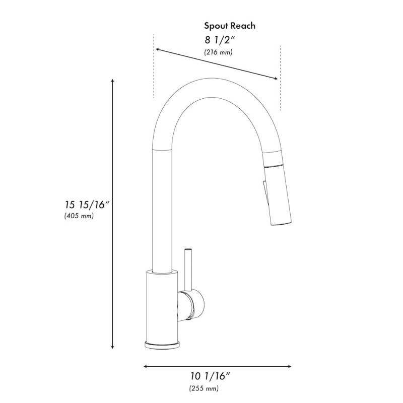 Palisades Pull Down Single Handle Kitchen Faucet In Brushed Nickel RBCN1KFBN