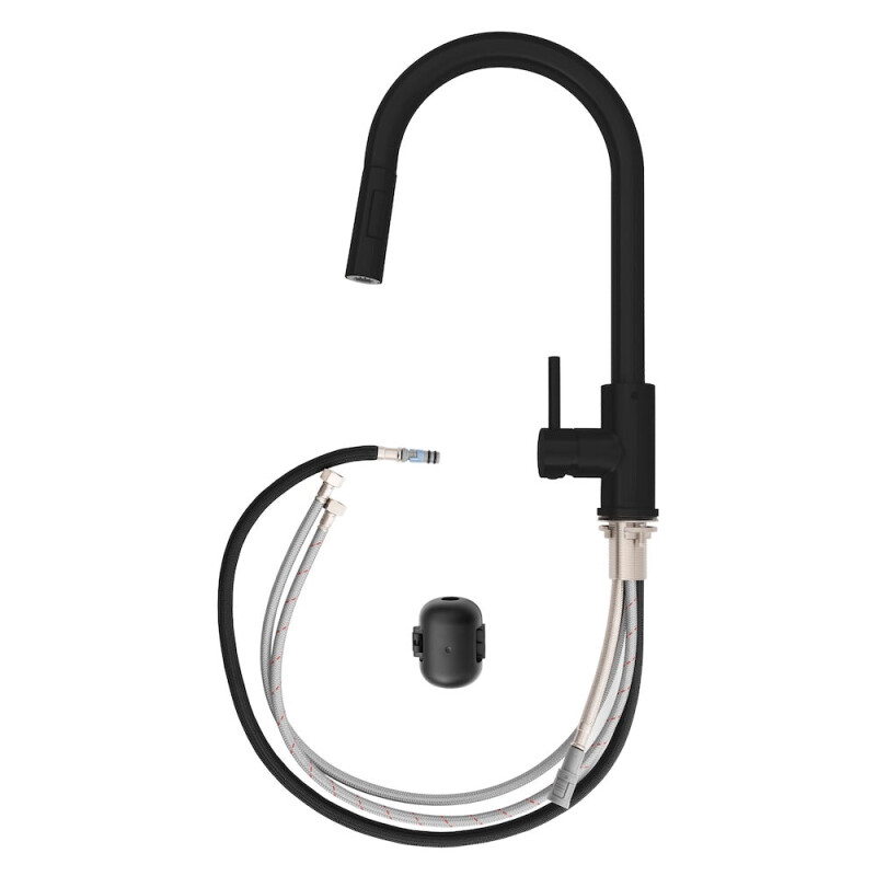 Palisades Pull Down Single Handle Kitchen Faucet In Matte Black RBCN1KFMB