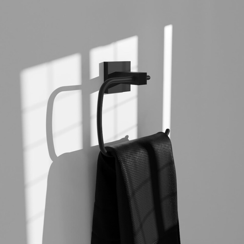 Palisades Towel Ring In Matte Black RBCN1TRNGMB