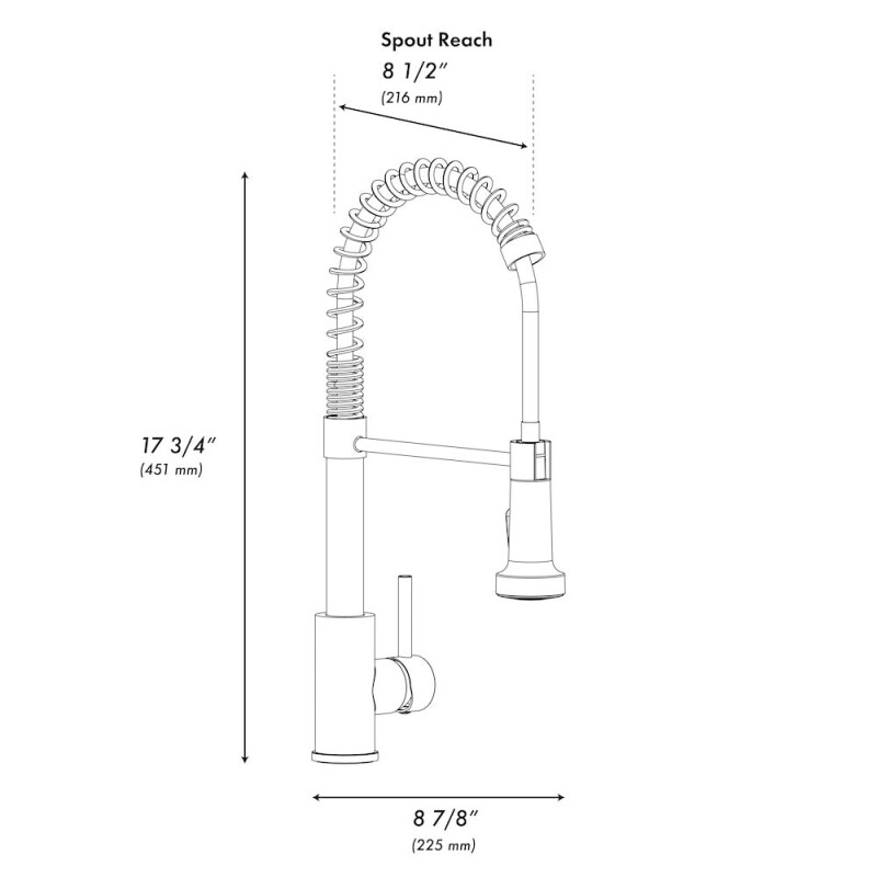 Palisades Pull Down Spring Spray Wand Kitchen Faucet In Champagne Bronze RBCN2KFCB