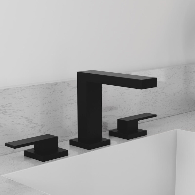 Palisades Modern Widespread Bath Faucet In Matte Black RBCN3BFMB