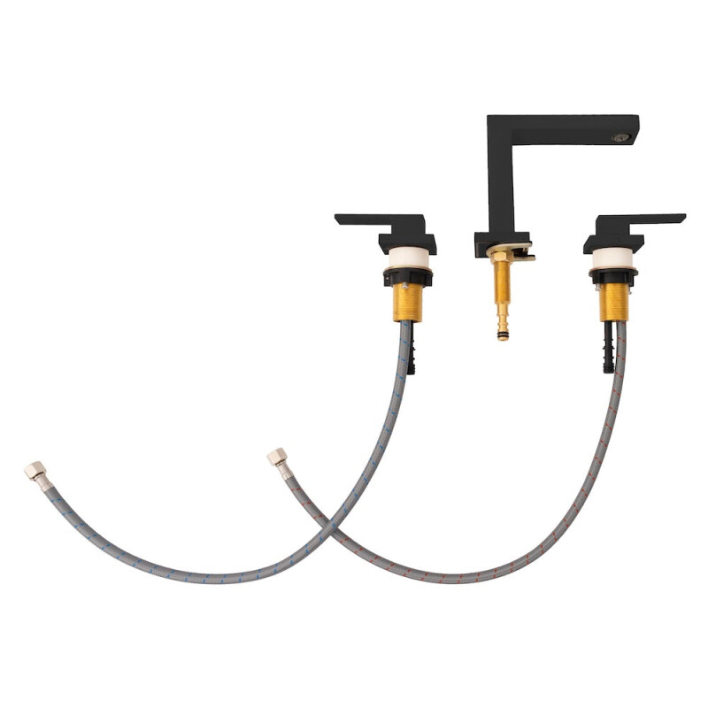 Palisades Modern Widespread Bath Faucet In Matte Black RBCN3BFMB
