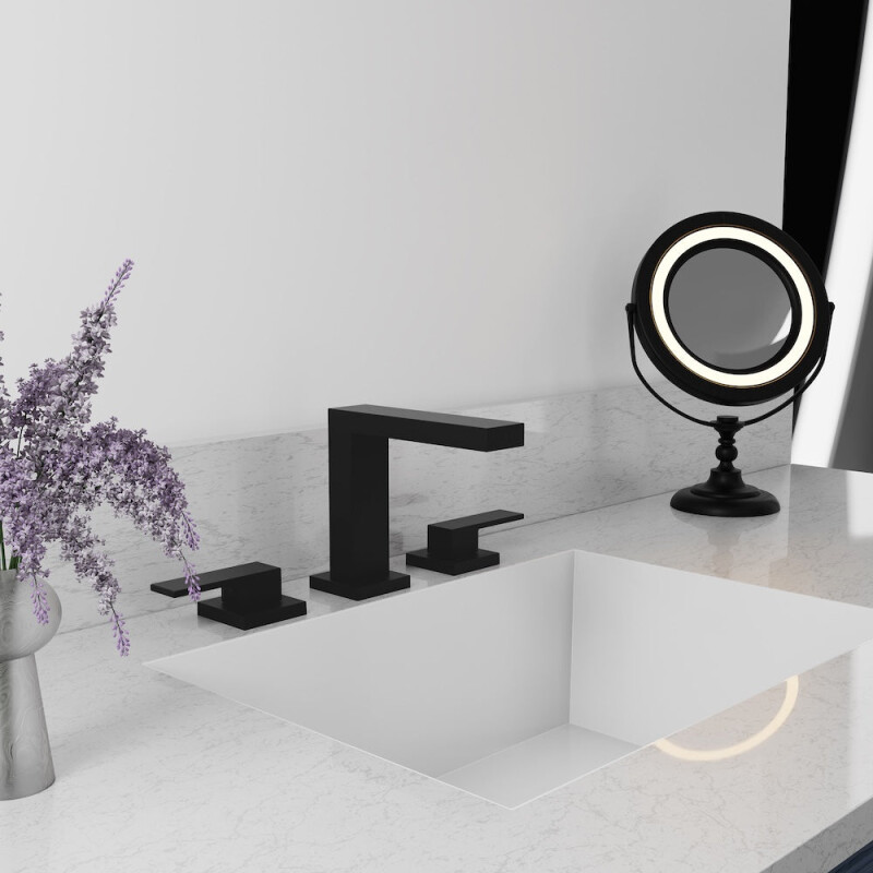 Palisades Modern Widespread Bath Faucet In Matte Black RBCN3BFMB