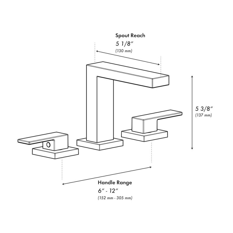 Palisades Modern Widespread Bath Faucet In Matte Black RBCN3BFMB