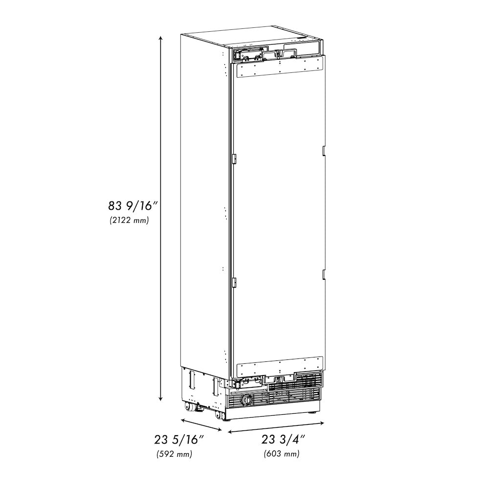24 In. 12.5 Cu. Ft. Panel Ready Column Refrigerator With Graphite Gray Interior RBCRV24