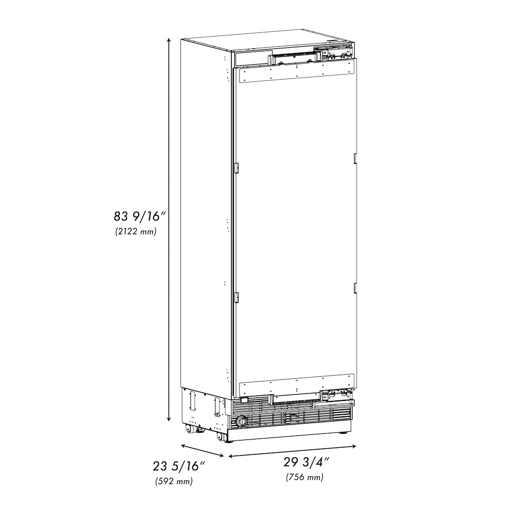 Autograph Edition 30 In. 16.7 Cu. Ft. Panel Ready Column Refrigerator With Graphite Gray Interior And Matte Black Accents RBCRVZ30MB