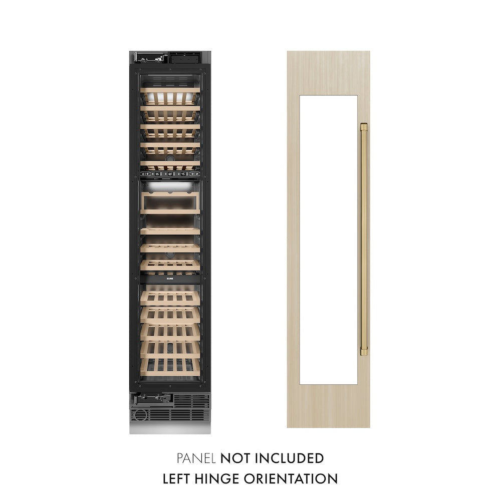 Autograph Edition 18 In. 9.0 Cu. Ft. Triple Zone 68 Bottle Panel Ready Left Hinge Column Wine Cooler With Champagne Bronze Accents RBCWVLZ18CB