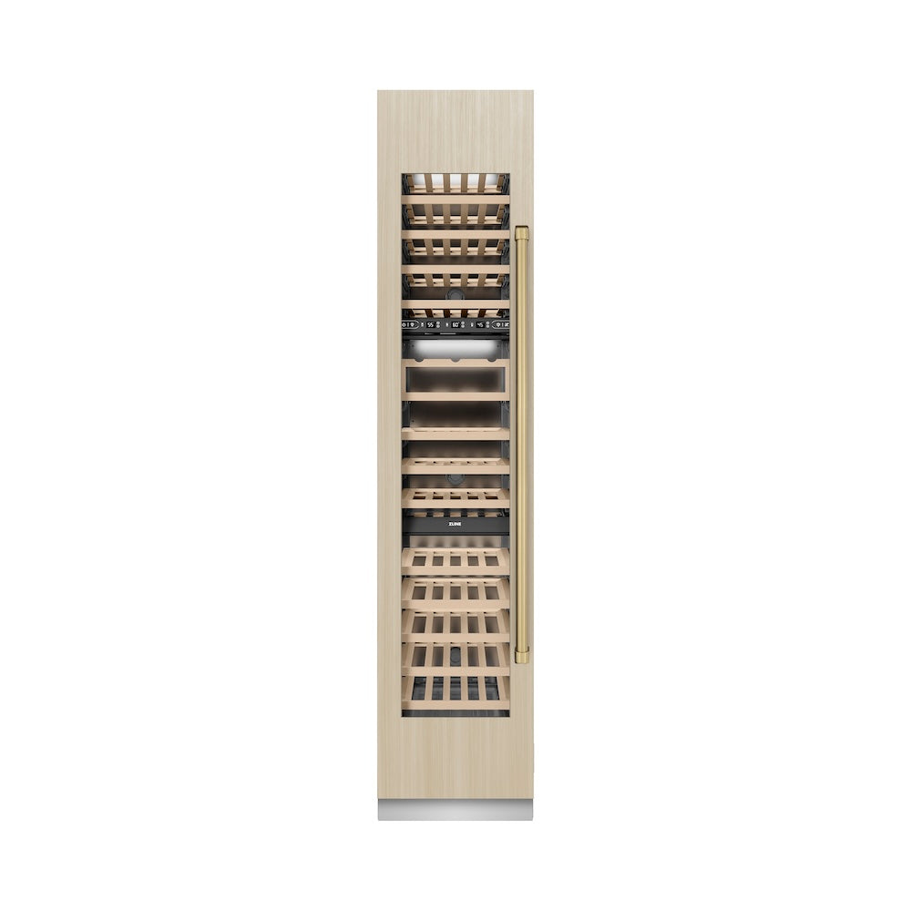 Autograph Edition 18 In. 9.0 Cu. Ft. Triple Zone 68 Bottle Panel Ready Left Hinge Column Wine Cooler With Champagne Bronze Accents RBCWVLZ18CB
