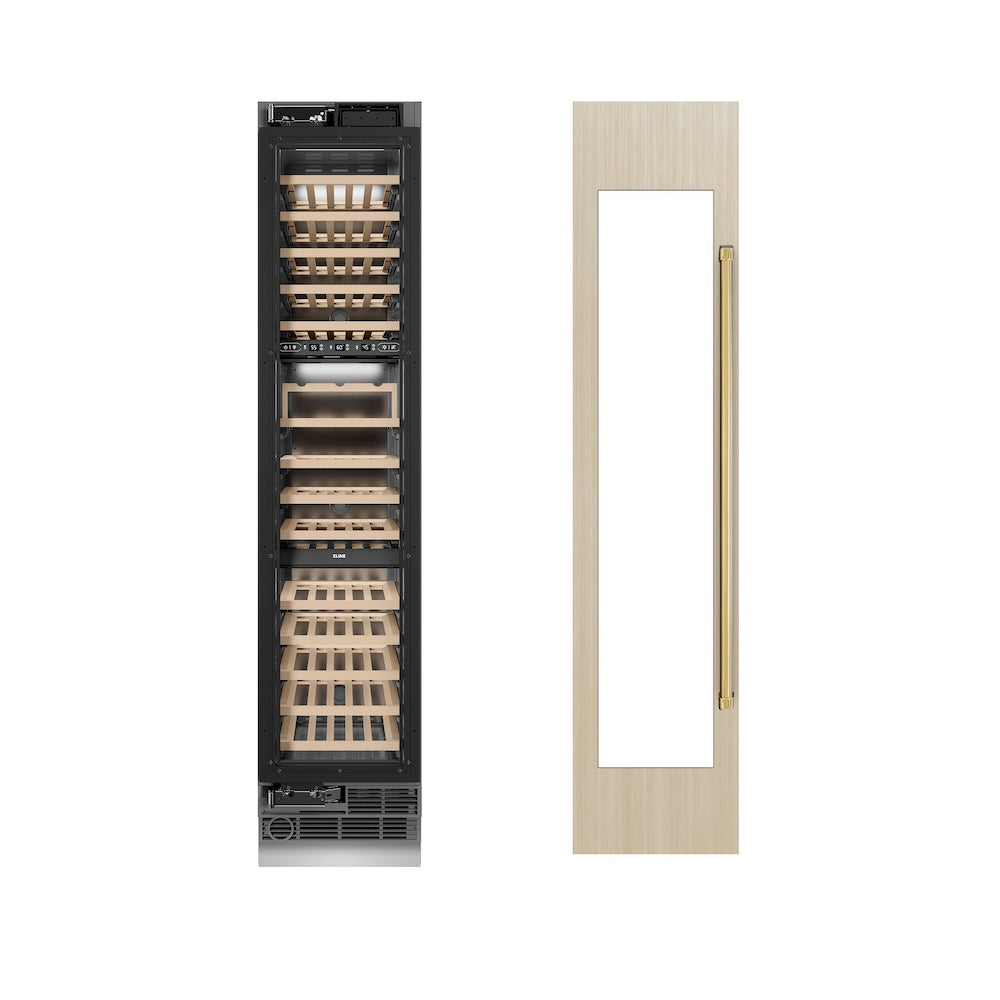 Autograph Edition 18 In. 9.0 Cu. Ft. Triple Zone 68 Bottle Panel Ready Left Hinge Column Wine Cooler With Polished Gold Accents RBCWVLZ18G