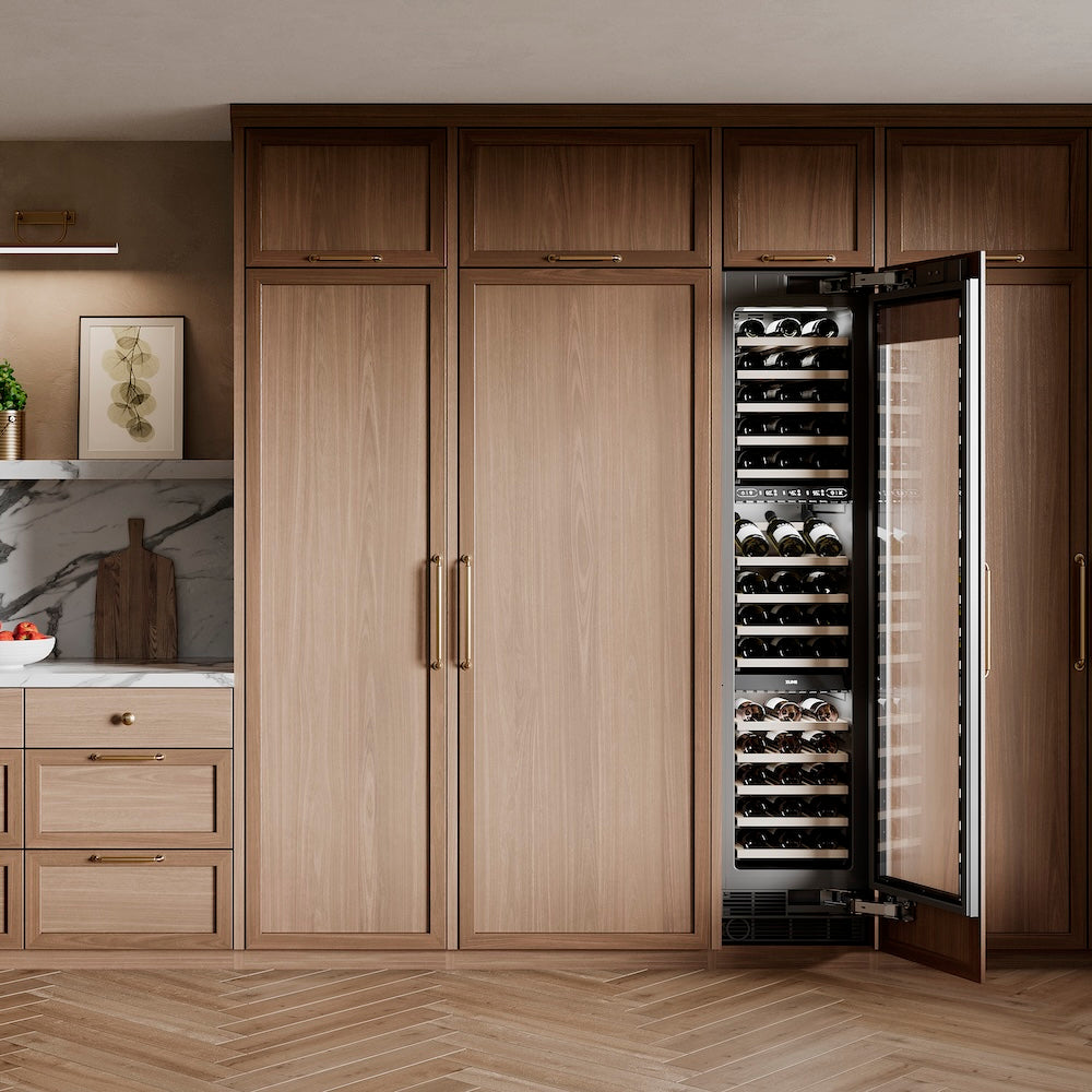 18 In. 9.0 Cu. Ft. Triple Zone 68 Bottle Panel Ready Right Hinge Column Wine Cooler RBCWVR18