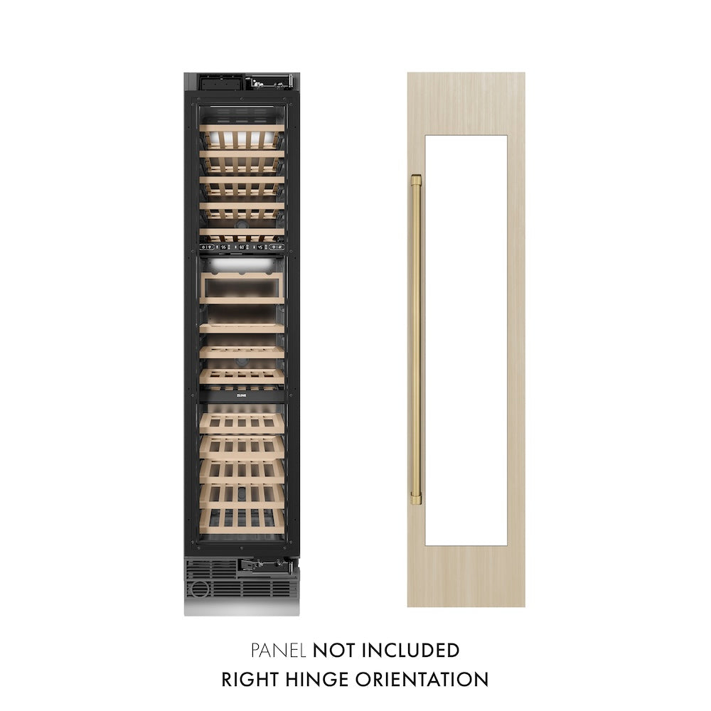 Autograph Edition 18 In. 9.0 Cu. Ft. Triple Zone 68 Bottle Panel Ready Right Hinge Column Wine Cooler With Champagne Bronze Accents RBCWVRZ18CB