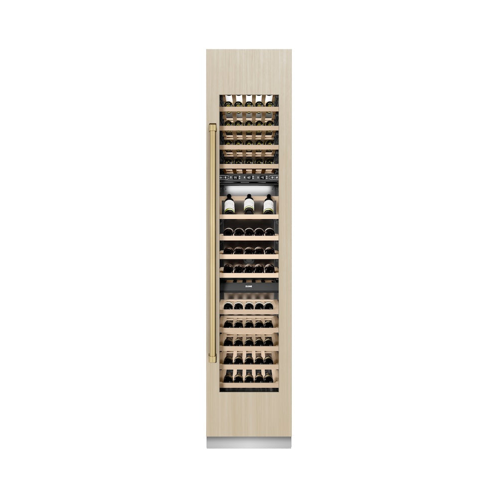 Autograph Edition 18 In. 9.0 Cu. Ft. Triple Zone 68 Bottle Panel Ready Right Hinge Column Wine Cooler With Champagne Bronze Accents RBCWVRZ18CB