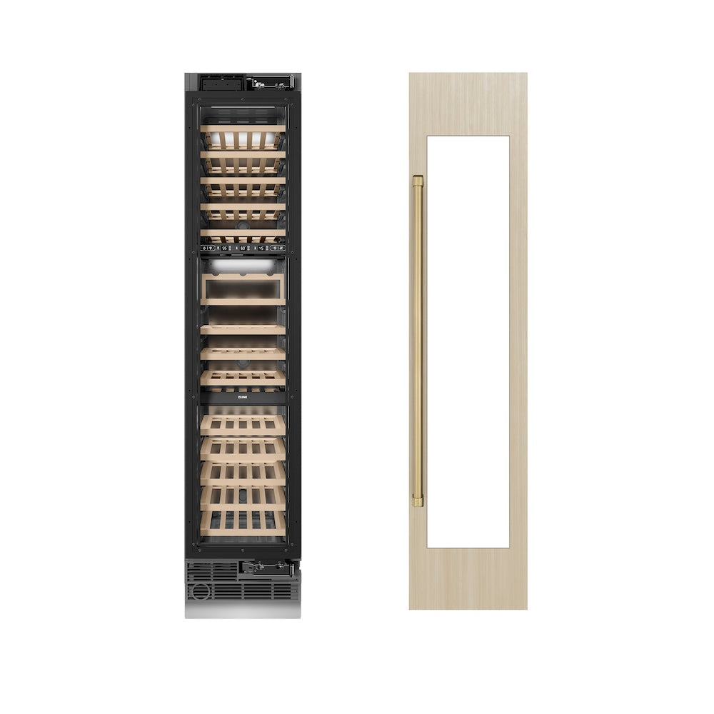 Autograph Edition 18 In. 9.0 Cu. Ft. Triple Zone 68 Bottle Panel Ready Right Hinge Column Wine Cooler With Champagne Bronze Accents RBCWVRZ18CB