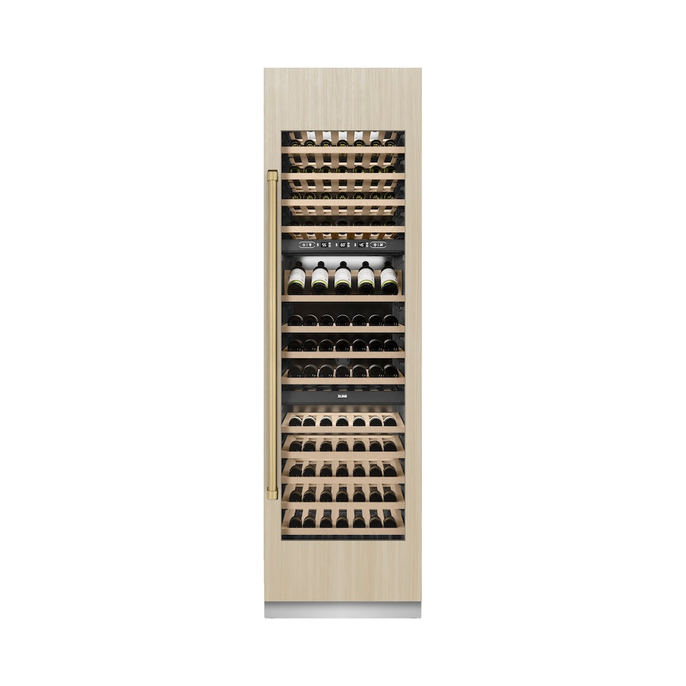 Autograph Edition 24 In. 12.4 Cu. Ft. Triple Zone 100 Bottle Panel Ready Column Wine Cooler With Champagne Bronze Accents RBCWVZ24CB