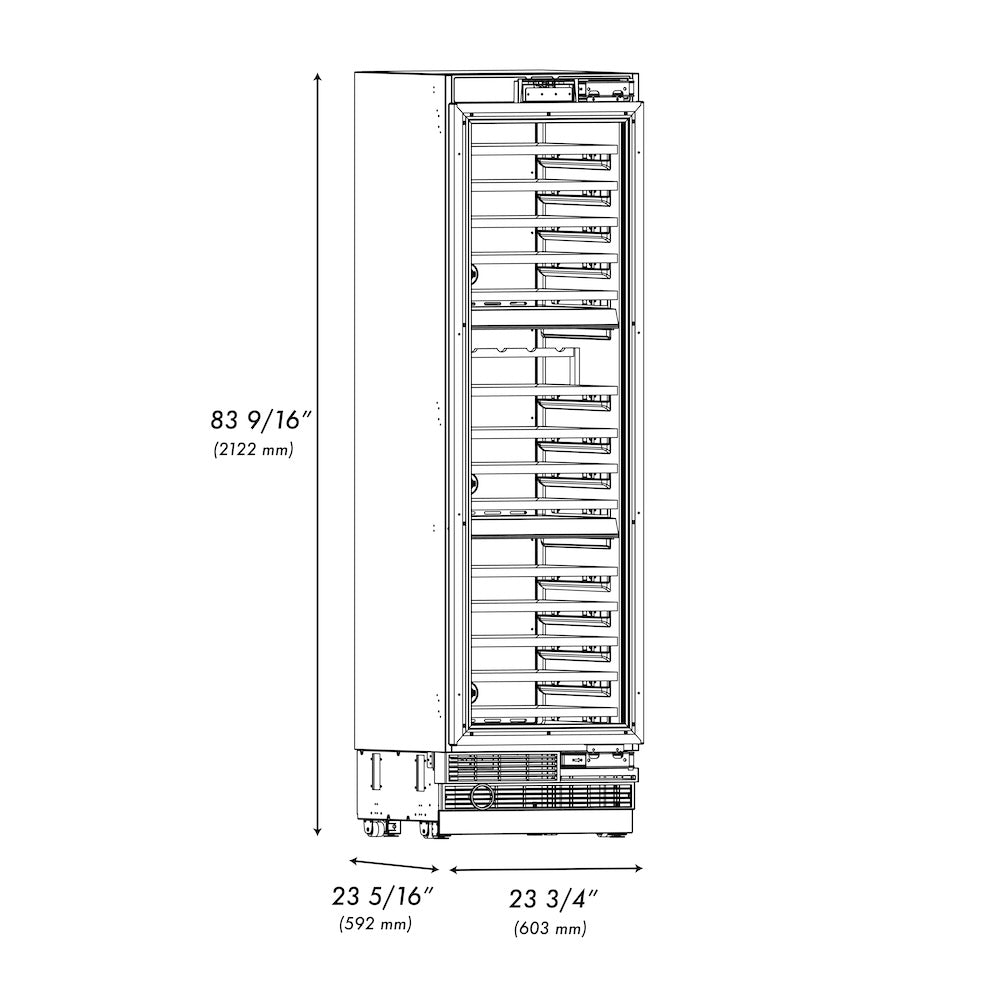 Autograph Edition 24 In. 12.4 Cu. Ft. Triple Zone 100 Bottle Panel Ready Column Wine Cooler With Champagne Bronze Accents RBCWVZ24CB