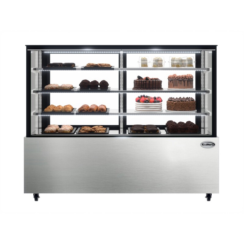 71 in. Refrigerated Bakery Display Case for Cakes, Stainless Steel Frame, 30 cu. ft RBD30C