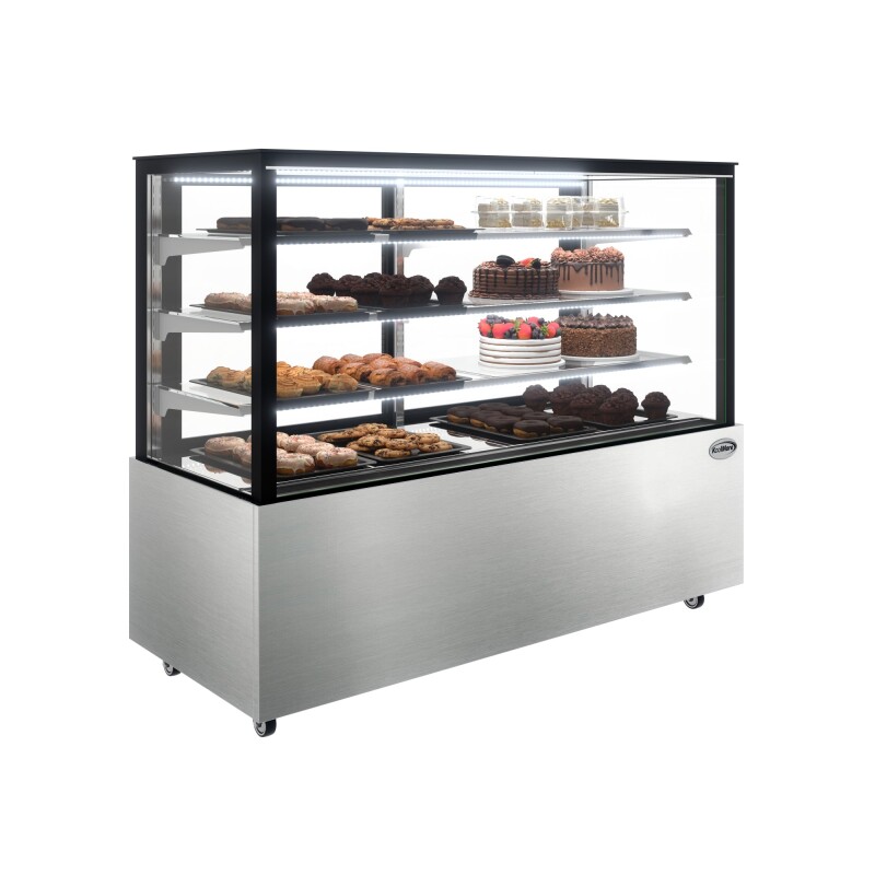 71 in. Refrigerated Bakery Display Case for Cakes, Stainless Steel Frame, 30 cu. ft RBD30C, product image 2 of 12