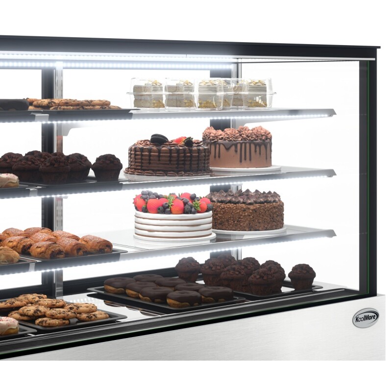 71 in. Refrigerated Bakery Display Case for Cakes, Stainless Steel Frame, 30 cu. ft RBD30C, product image 6 of 12