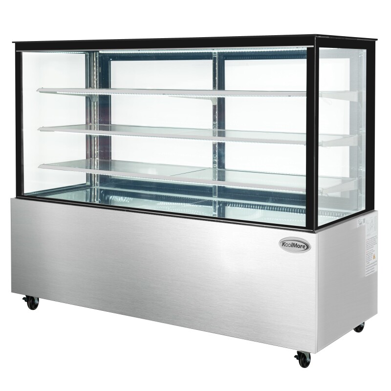 71 in. Refrigerated Bakery Display Case for Cakes, Stainless Steel Frame, 30 cu. ft RBD30C, product image 7 of 12