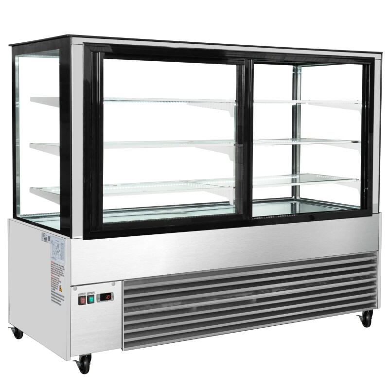 71 in. Refrigerated Bakery Display Case for Cakes, Stainless Steel Frame, 30 cu. ft RBD30C, product image 10 of 12