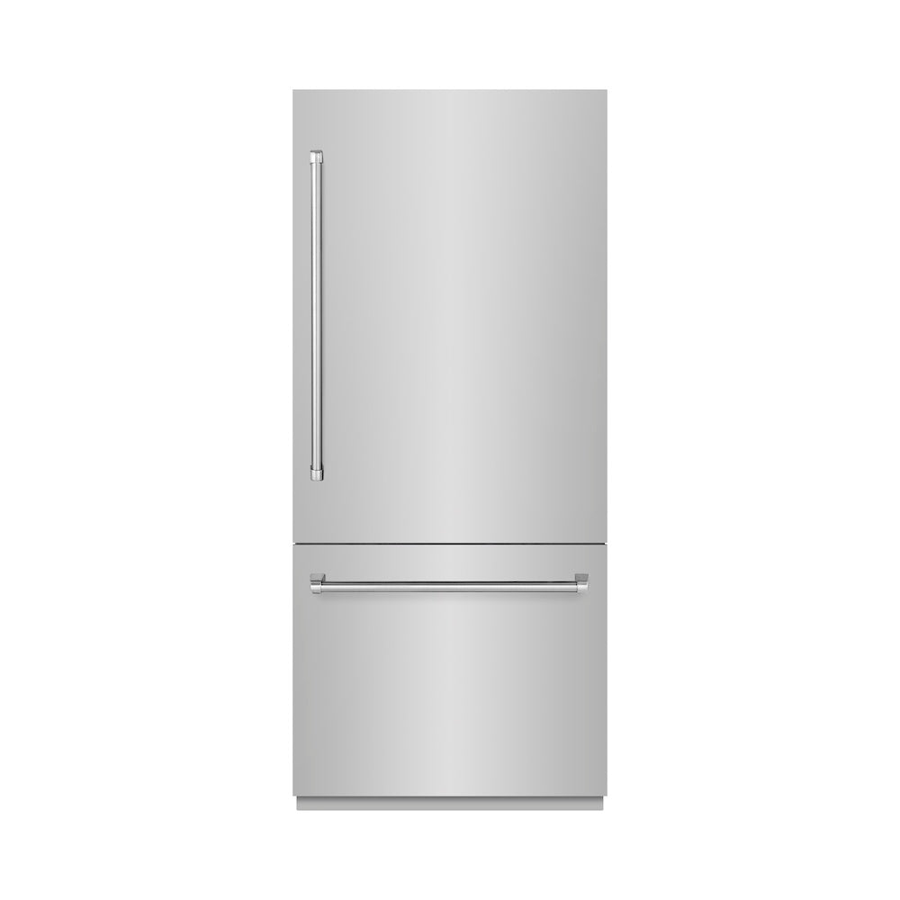 36 In. 19.8 Cu. Ft. Built-in Bottom Freezer Refrigerator With Water Dispenser And Ice Maker In Stainless Steel RBIT30436