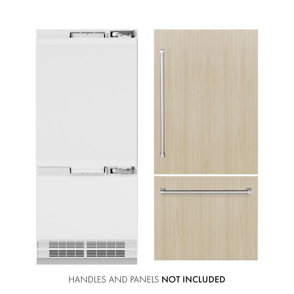 ZLINE 36 in. 19.8 cu. ft. Panel Ready Built-In Bottom Freezer Refrigerator with Water Dispenser and Ice Maker (RBIT-36) RBIT36