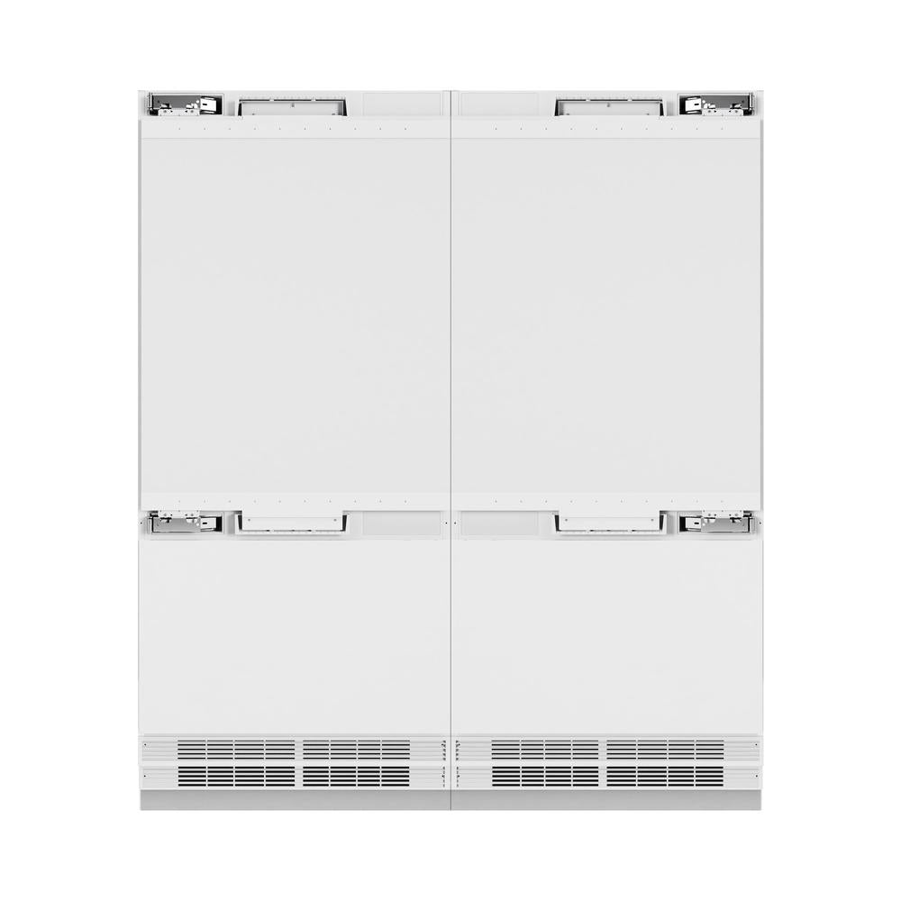 72 In. 39.6 Cu. Ft. Panel Ready French Door Built-in Bottom Freezer Refrigerator With Water Dispensers And Ice Makers RBIT72