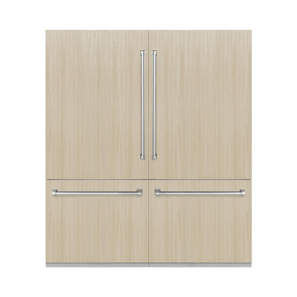 72 In. 39.6 Cu. Ft. Panel Ready French Door Built-in Bottom Freezer Refrigerator With Water Dispensers And Ice Makers RBIT72