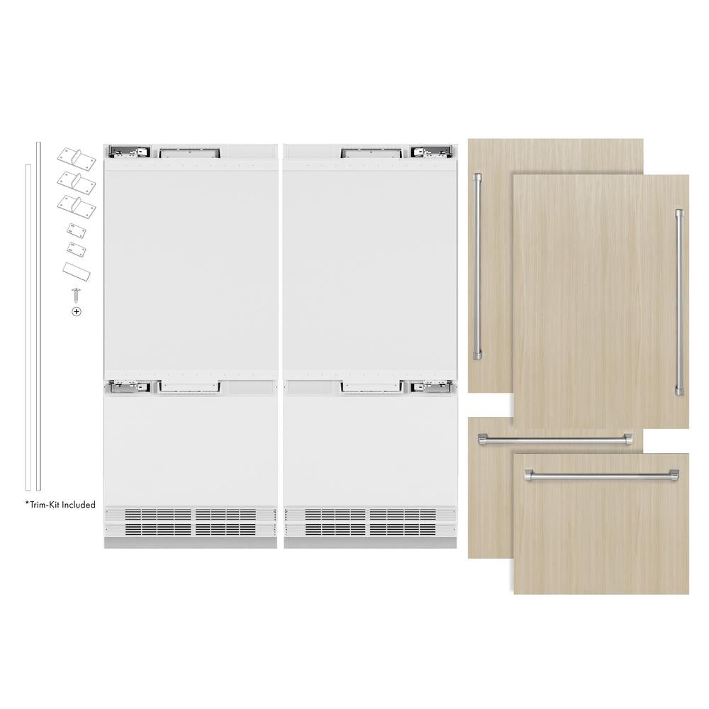 72 In. 39.6 Cu. Ft. Panel Ready French Door Built-in Bottom Freezer Refrigerator With Water Dispensers And Ice Makers RBIT72