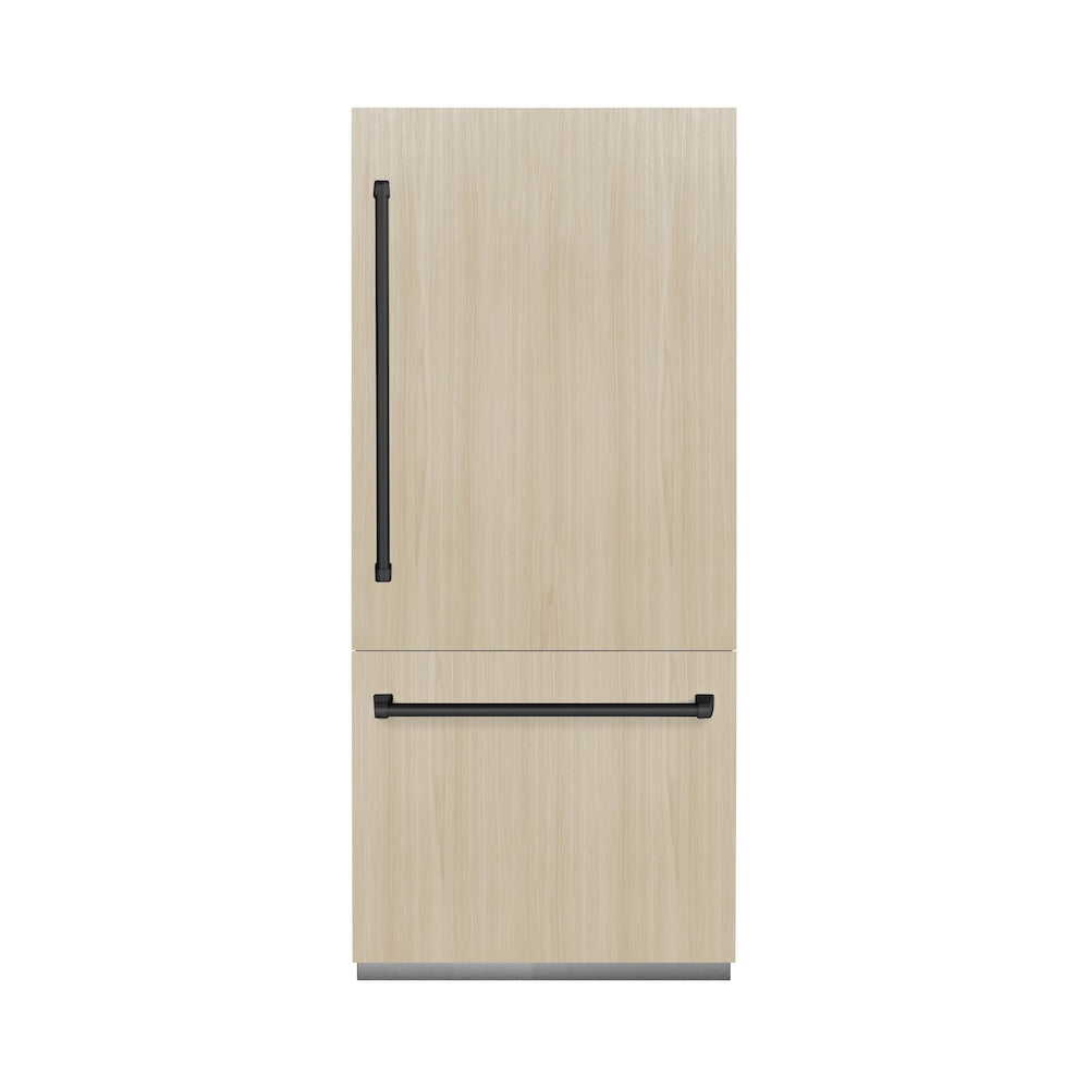 Autograph Edition 36 In. 19.8 Cu. Ft. Panel Ready Built-in Bottom Freezer Refrigerator With Water Dispenser And Ice Maker With Matte Black Accents RBITZ36MB