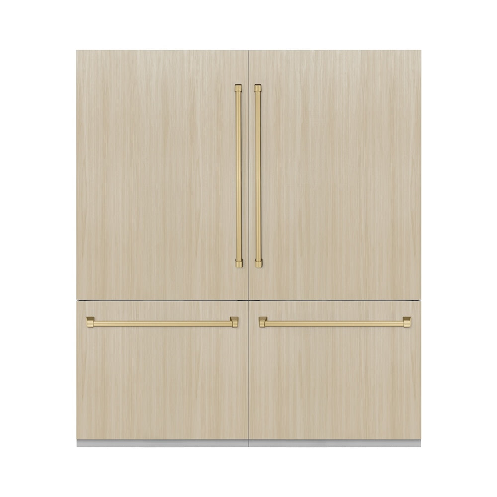 Autograph Edition 72 In. 39.6 Cu. Ft. Panel Ready French Door Built-in Bottom Freezer Refrigerator With Water Dispensers And Ice Makers And Champagne Bronze Accents RBITZ72CB