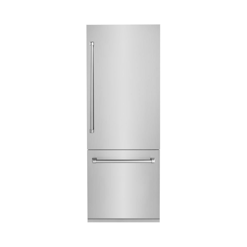 30 In. 16.1 Cu. Ft. Built-in Bottom Freezer Refrigerator With Water Dispenser And Ice Maker In Stainless Steel RBIV30430