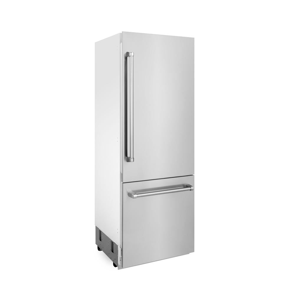 30 In. 16.1 Cu. Ft. Built-in Bottom Freezer Refrigerator With Water Dispenser And Ice Maker In Stainless Steel RBIV30430