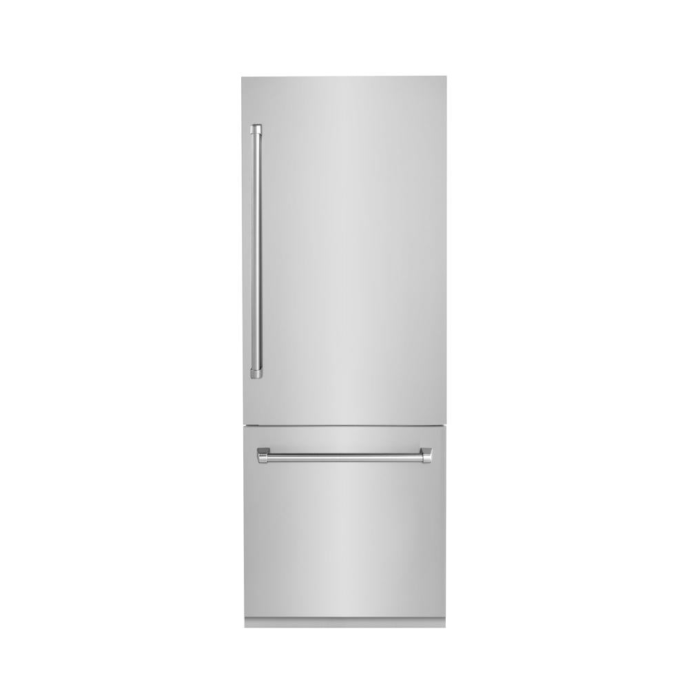 30 In. 16.1 Cu. Ft. Built-in Bottom Freezer Refrigerator With Water Dispenser And Ice Maker In Stainless Steel RBIV30430