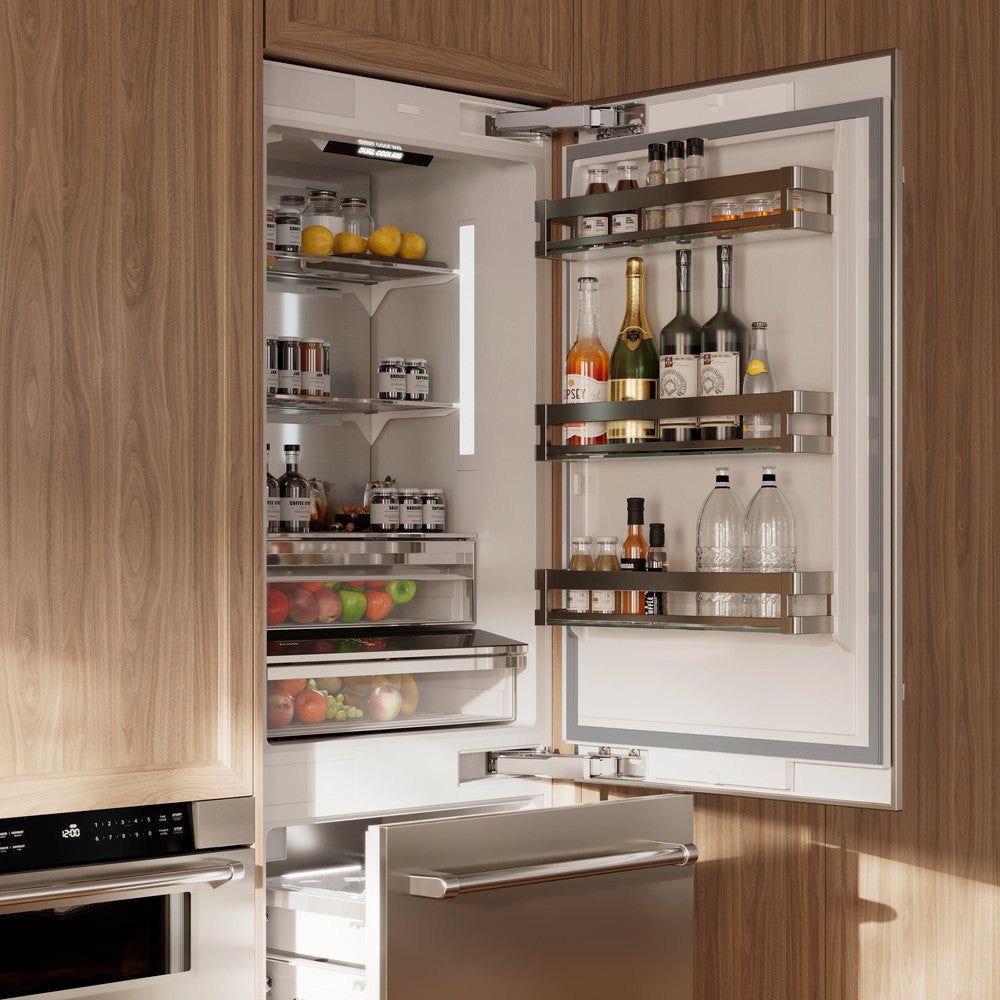 30 In. 16.1 Cu. Ft. Built-in Bottom Freezer Refrigerator With Water Dispenser And Ice Maker In Stainless Steel RBIV30430