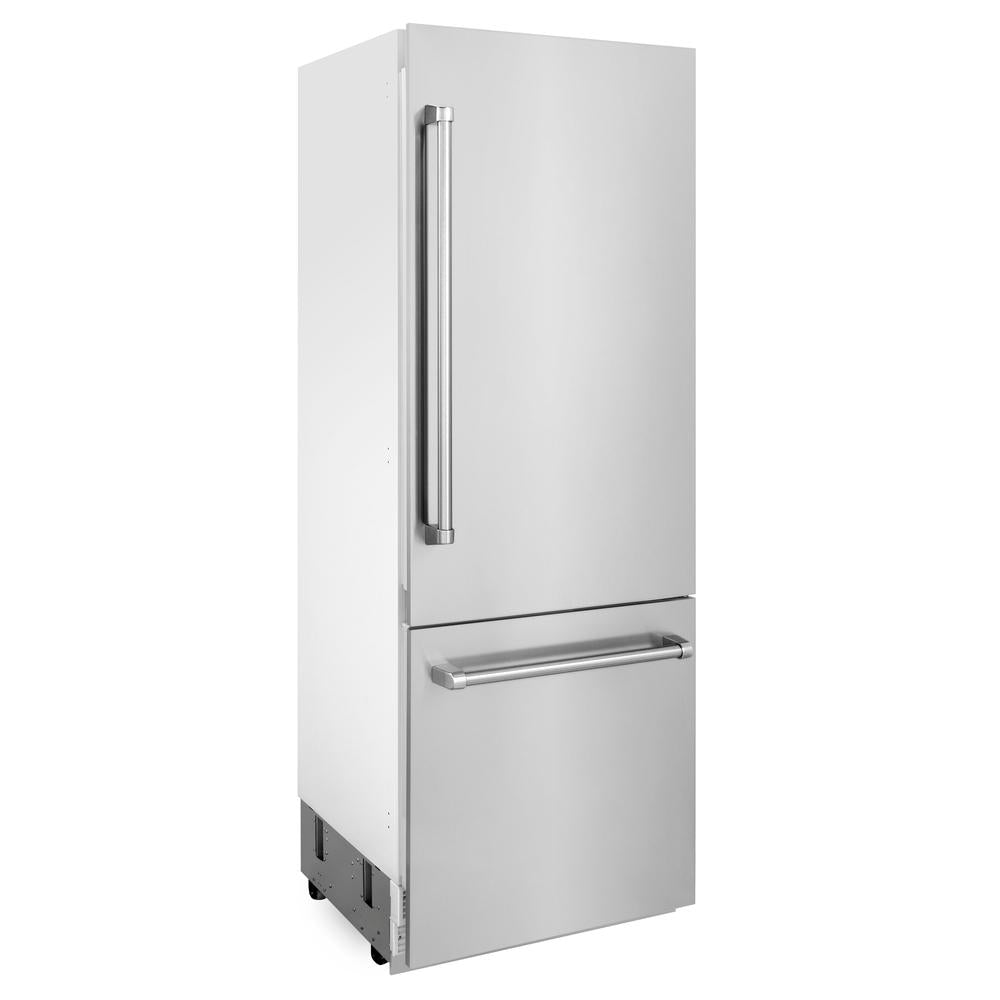 30 In. 16.1 Cu. Ft. Built-in Bottom Freezer Refrigerator With Water Dispenser And Ice Maker In Stainless Steel RBIV30430