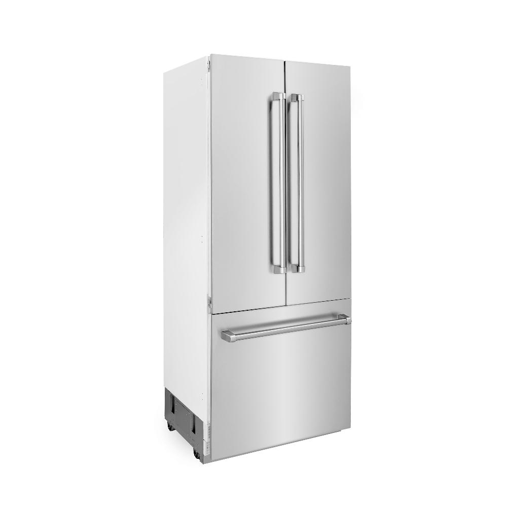 36 In. 19.6 Cu. Ft. French Door Built-in Bottom Freezer Refrigerator With Water Dispenser And Ice Maker In Stainless Steel RBIV30436