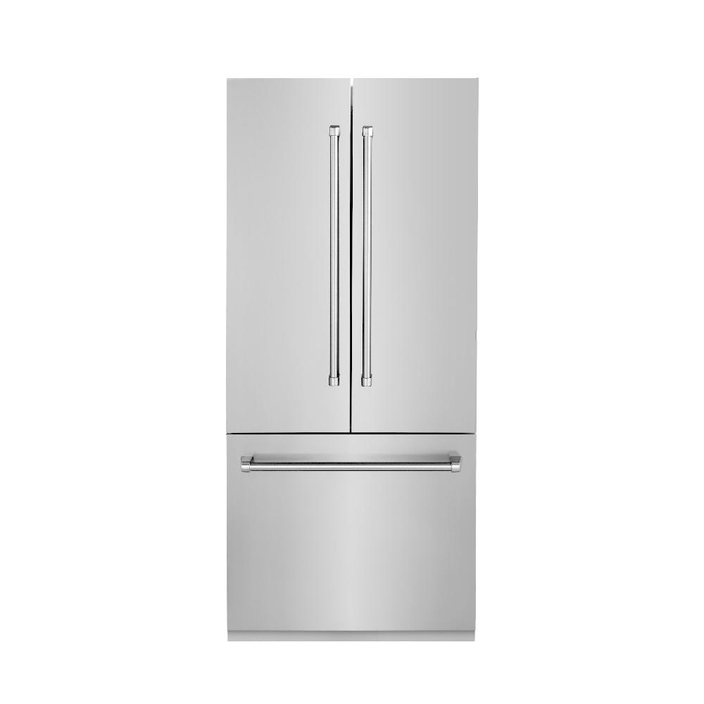 36 In. 19.6 Cu. Ft. French Door Built-in Bottom Freezer Refrigerator With Water Dispenser And Ice Maker In Stainless Steel RBIV30436