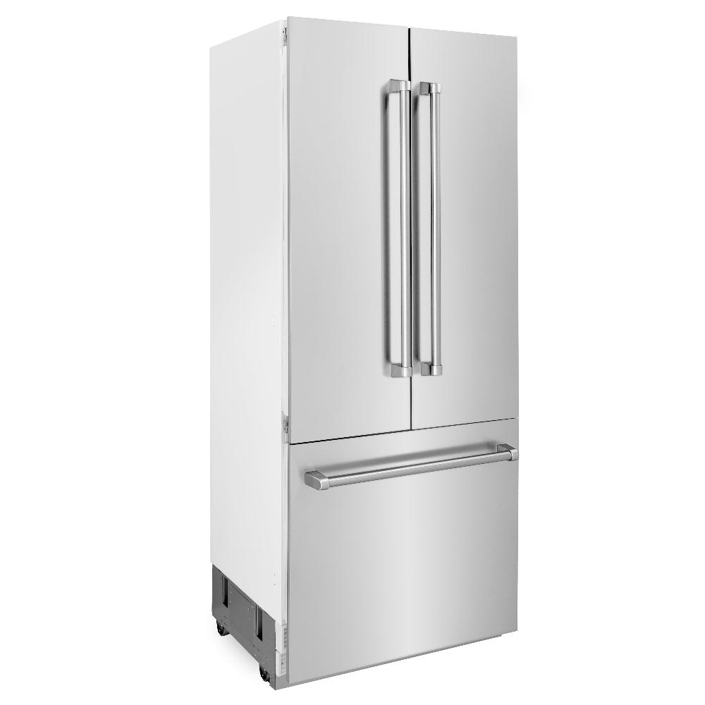 36 In. 19.6 Cu. Ft. French Door Built-in Bottom Freezer Refrigerator With Water Dispenser And Ice Maker In Stainless Steel RBIV30436