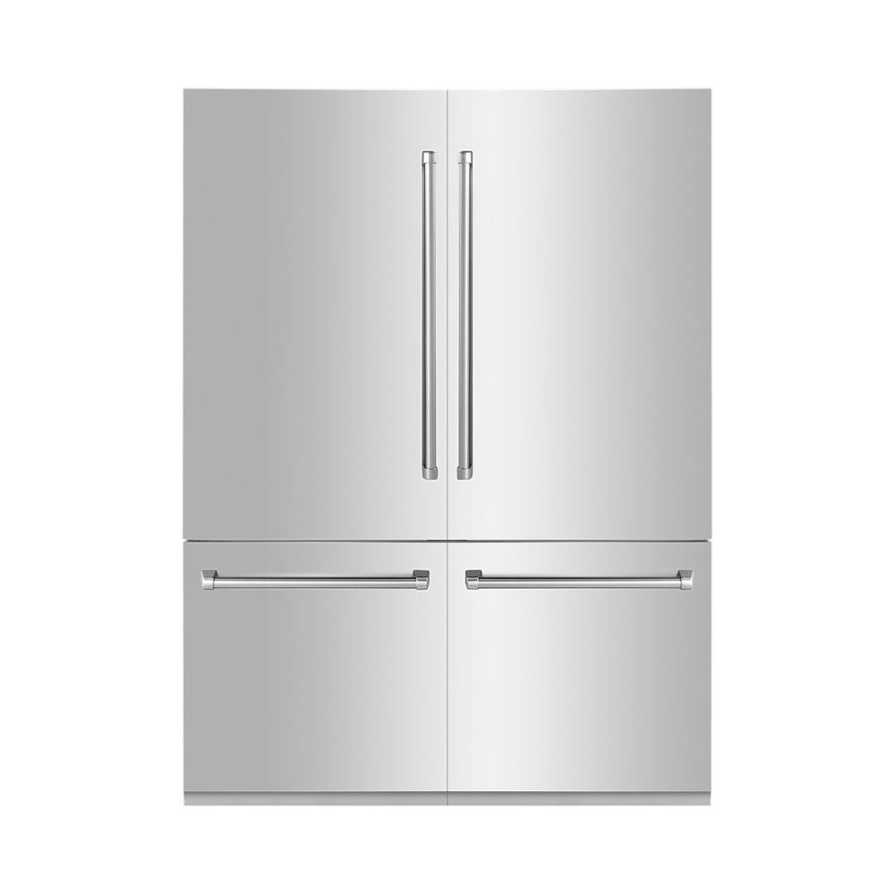 60 In. 32.2 Cu. Ft. French Door Built-in Bottom Freezer Refrigerator With Water Dispensers And Ice Makers In Stainless Steel RBIV30460