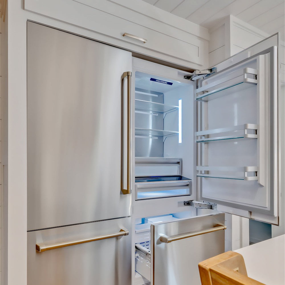 60 In. 32.2 Cu. Ft. French Door Built-in Bottom Freezer Refrigerator With Water Dispensers And Ice Makers In Stainless Steel RBIV30460