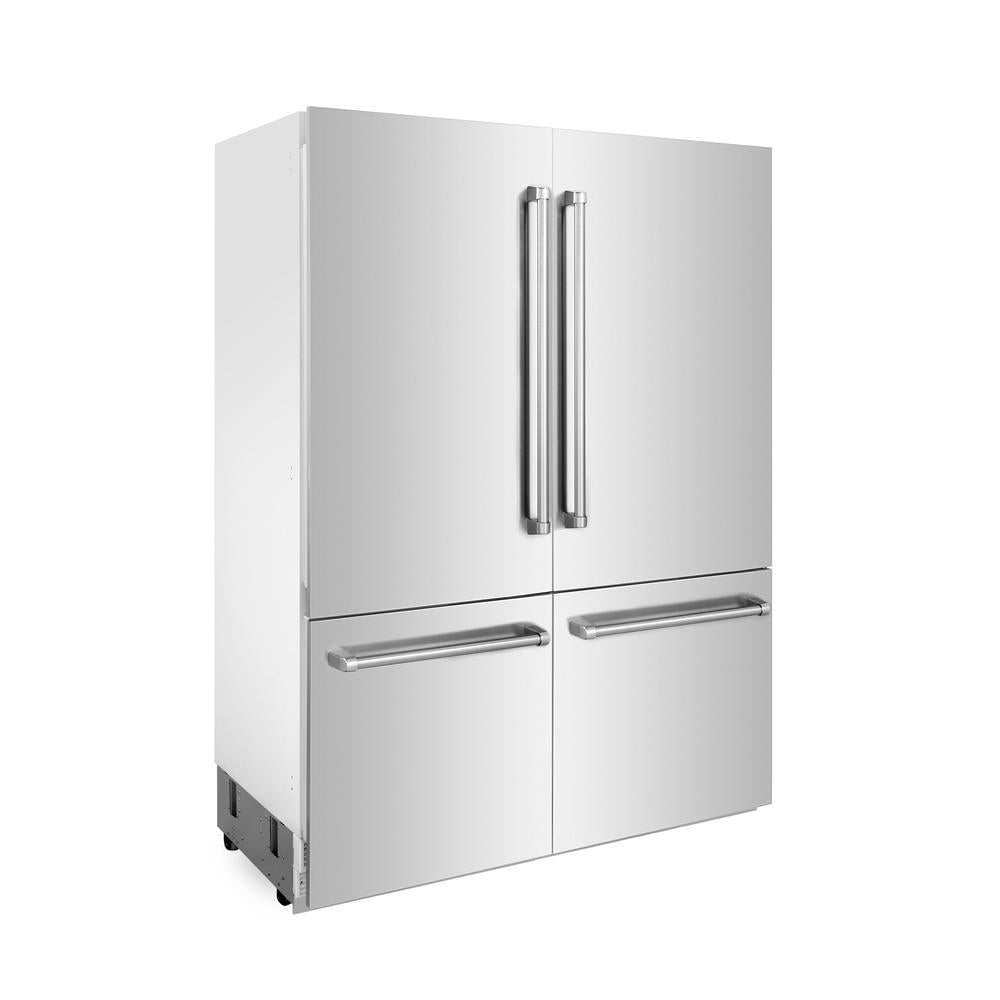 60 In. 32.2 Cu. Ft. French Door Built-in Bottom Freezer Refrigerator With Water Dispensers And Ice Makers In Stainless Steel RBIV30460