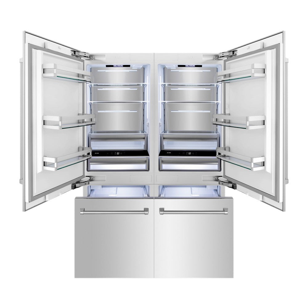 60 In. 32.2 Cu. Ft. French Door Built-in Bottom Freezer Refrigerator With Water Dispensers And Ice Makers In Stainless Steel RBIV30460